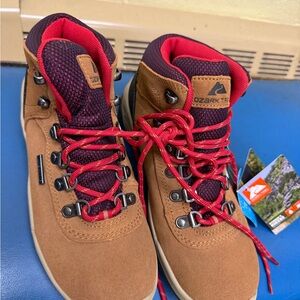Ozark Trail Tan and Red Hiking Boots